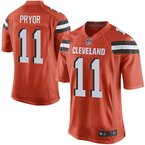 Men's Game Terrelle Pryor Nike Jersey Orange Alternate - #11 NFL Cleveland Browns
